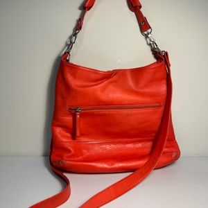 Face Brand Tangerine Leather Crossbody Bag